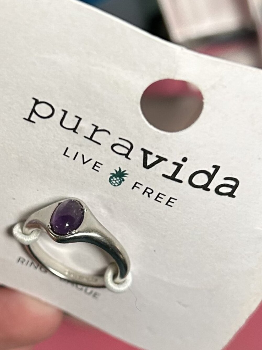 DO NOT BUY -- Stone Silver Band Statement Ring Size 6 NW